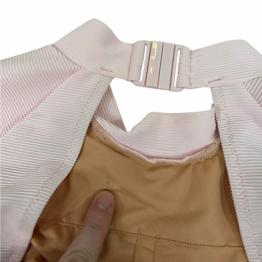 J. Crew Active Ribbed Long Sleeve One-Piece Swimsuit Rash Guard Pink NWT Size 6 - Picture 7 of 11